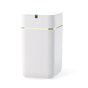 airdeer automatic trash can, 4 gallon self sealing and self-changing smart trash can, motion sensor, touchless garbage can with lid for kitchen bathroom office, 6 refill bag rings(golden line)