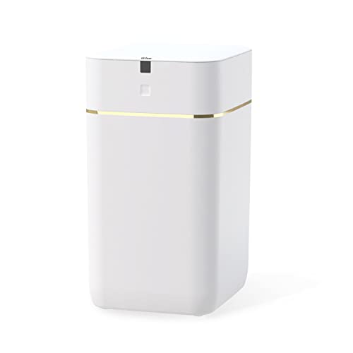 Airdeer Automatic Trash Can, 4 Gallon Self Sealing and Self-Changing Smart Trash Can, Motion Sensor, Touchless Garbage can with lid for Kitchen Bathroom Office, 6 Refill Bag Rings(Golden line)