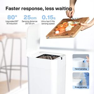 Airdeer Automatic Trash Can, 4 Gallon Self Sealing and Self-Changing Smart Trash Can, Motion Sensor, Touchless Garbage can with lid for Kitchen Bathroom Office, 6 Refill Bag Rings(Golden line)