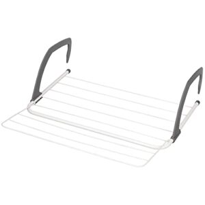 over the door drying rack, foldable, made of 100% durable metal and plastic, home storage and organization - measures 20" long x 20" wide x 6 1/2" deep
