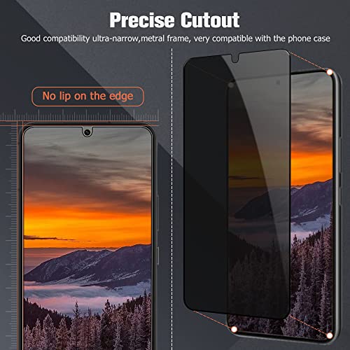 [2+2 Pack] Galaxy S21 Plus Privacy Screen Protector and Camera Lens Protector Tempered Glass Saver, Full Coverage, 9H Hardness HD Anti-spy, Fingerprint unlock, for Samsung Galaxy S21 Plus/S21+ 5G(6.7 Inch）