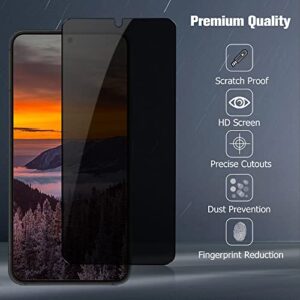 [2+2 Pack] Galaxy S21 Plus Privacy Screen Protector and Camera Lens Protector Tempered Glass Saver, Full Coverage, 9H Hardness HD Anti-spy, Fingerprint unlock, for Samsung Galaxy S21 Plus/S21+ 5G(6.7 Inch）