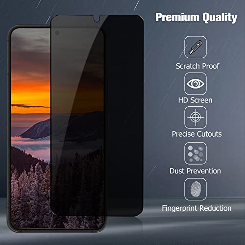 [2+2 Pack] Galaxy S21 Plus Privacy Screen Protector and Camera Lens Protector Tempered Glass Saver, Full Coverage, 9H Hardness HD Anti-spy, Fingerprint unlock, for Samsung Galaxy S21 Plus/S21+ 5G(6.7 Inch）