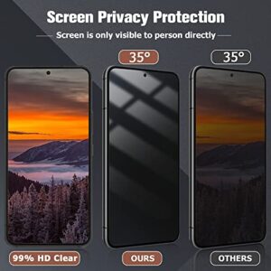 [2+2 Pack] Galaxy S21 Plus Privacy Screen Protector and Camera Lens Protector Tempered Glass Saver, Full Coverage, 9H Hardness HD Anti-spy, Fingerprint unlock, for Samsung Galaxy S21 Plus/S21+ 5G(6.7 Inch）