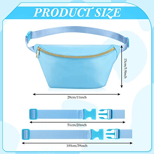 Amylove 9 Pieces Fanny Packs Nylon Waist Bag Zipper Travel Running Bag with Adjustable Strap for Women Men Girls Kids (Bright Colors)