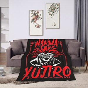 Anime Baki The Grappler Blanket Tapestry Sofa Office Bedroom Throw Blankets Super Soft Cozy Microfiber Blanket Bedding 40"X30"