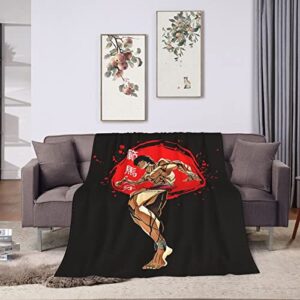 Anime Baki The Grappler Blanket Tapestry Sofa Office Bedroom Throw Blankets Super Soft Cozy Microfiber Blanket Bedding 60"X50"