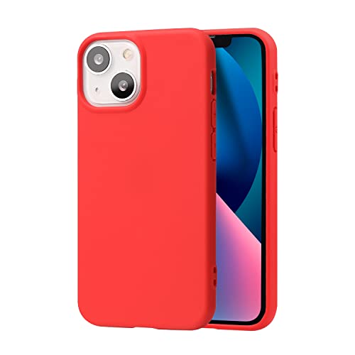 technext020 for iPhone 13 Mini Red Case, Shockproof Ultra Slim Fit Silicone iPhone 13 Mini Cover TPU Soft Gel Rubber Cover Shock Resistance Protective Back Bumper for Apple iPhone 13 Mini, Red