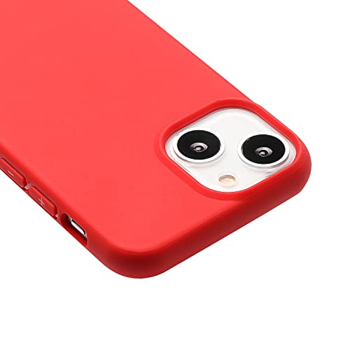 technext020 for iPhone 13 Mini Red Case, Shockproof Ultra Slim Fit Silicone iPhone 13 Mini Cover TPU Soft Gel Rubber Cover Shock Resistance Protective Back Bumper for Apple iPhone 13 Mini, Red