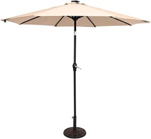 newces patio garden parasols patio umbrella round umbrella waterproof folding sunshade top garden beach umbrellas outdoor (color : a light brown)