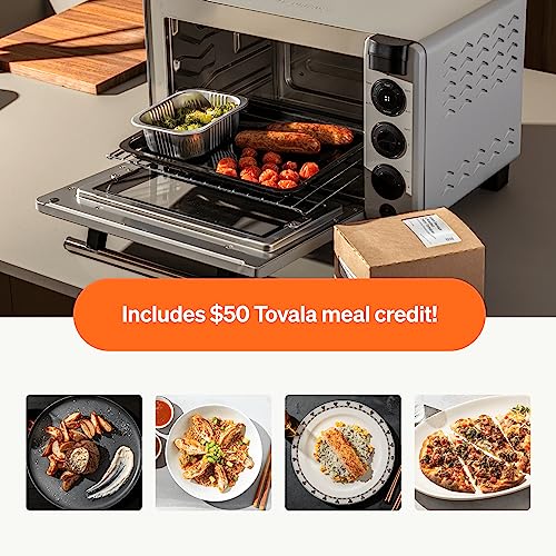 Tovala Smart Oven, 5-in-1 Air Fryer Oven Combo - Air Fry, Toast, Bake, Broil, and Reheat - Smartphone Controlled Countertop Convection and Toaster Oven - With Tovala Meal Credit ($50 Value) - WiFi