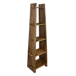 overstock solid acacia wood 5 tier a-frame bookcase