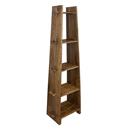 Overstock Solid Acacia Wood 5 Tier A-Frame Bookcase