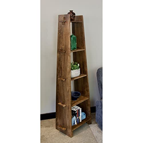 Overstock Solid Acacia Wood 5 Tier A-Frame Bookcase