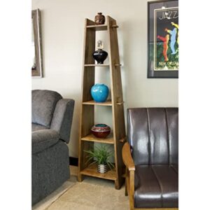 Overstock Solid Acacia Wood 5 Tier A-Frame Bookcase