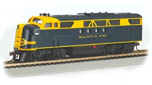 bachmann trains - f7a dcc ready locomotive - santa fe - blue & yellow - ho scale