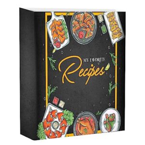 67 pcs recipe book elegant 3-ring design, this recipe book to write in your own recipes has 30 paper sheets, 6 divider sheets, 30 clear protective sleeves recipe binder, ideal for family recipes.