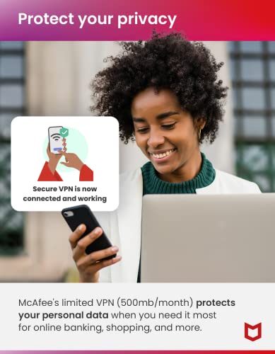 McAfee Total Protection 2023 | 5 Devices | 15 Month Subscription | Antivirus Software Includes Secure VPN, Password Manager, Dark Web Monitoring | Amazon Exclusive | Download