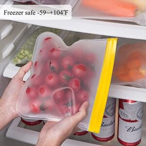 Food Storage Bags,6 Packs Reusable Freezer Bags Leakproof,BPA Free PEVA Reusable Gallon Bags,Sandwich Bags,Snack Bags