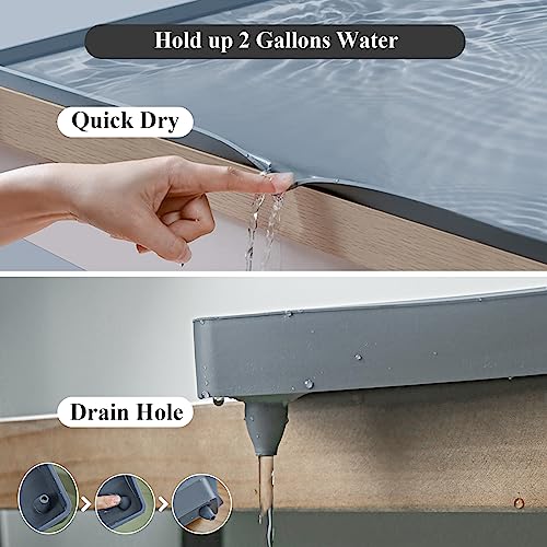 LronFensy Under Sink Mats for Kitchen Waterproof, 31'' x 22'' Silicone Under Sink Liner Drip Tray with Drain Hole, Under Sink Mat for Kitchen, Bathroom, Sink Cabinet Protector Mats - Grey