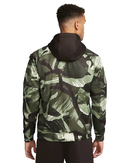 Nike Therma-FIT Men's Allover Camo Fitness Hoodie (as1, alpha, m, regular, regular, Velvet Brown/Coconut Milk)