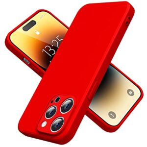 rluyidiks for iphone 14 pro max case silicone slim full body protective cover for iphone 14 pro max case shock absorption, skin friendly 6.7inch phone case.red rus05-32