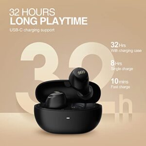 QCY HT07 Multi-Mode Active Noise Cancelling Wireless Earbuds, AI-Enhanced Calls Bluetooth Headphones with 6 Mics, Anti-Wind Noise, Transparency, App for Custom EQ, 32H Playtime, Bluetooth 5.2