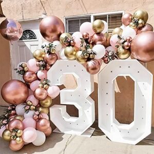 RUBFAC 129pcs Rose Gold Balloons Latex Balloons Different Sizes 18 12 10 5 Inches Party Balloon Kit for Birthday Party Graduation Baby Shower Wedding Holiday Balloon Decoration