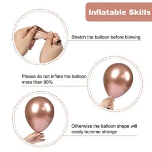 RUBFAC 129pcs Rose Gold Balloons Latex Balloons Different Sizes 18 12 10 5 Inches Party Balloon Kit for Birthday Party Graduation Baby Shower Wedding Holiday Balloon Decoration