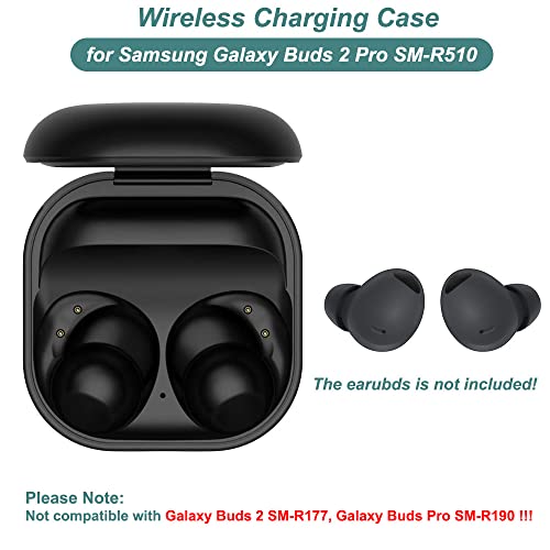 Kissmart Charging Case for Samsung Galaxy Buds 2 Pro, Replacement Charger Case Dock Station for Galaxy Buds Pro 2 SM-R510 (Black)