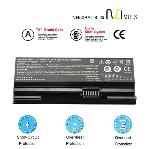 NH50BAT-4 41Wh Laptop Battery for PROSTAR Clevo NH50ED HASEE G7-CT7NA GIGABYTE Gigabyte A5 X1 SHINELON T3 PRO MEDION MD64300 SYSTEMAX System76 Gazelle Sager G58R MIFCOM EG5 i7-GTX 1660 Ti 14.6V