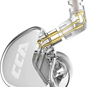 CCA CRA in Ear Monitor Headphones,1DD Driver in-Ear HiFi IEM Earphones Super Bass Earbuds Wired,Clear Sound Noise Cancelling Headphones with 2Pin IEM Cable for Singers Musician DJ Church (Transparent)