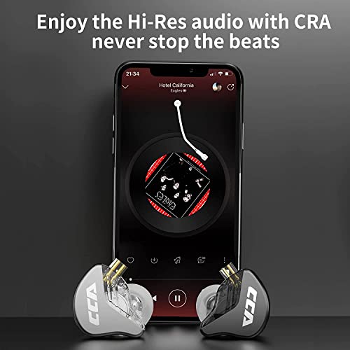 CCA CRA in Ear Monitor Headphones,1DD Driver in-Ear HiFi IEM Earphones Super Bass Earbuds Wired,Clear Sound Noise Cancelling Headphones with 2Pin IEM Cable for Singers Musician DJ Church (Transparent)