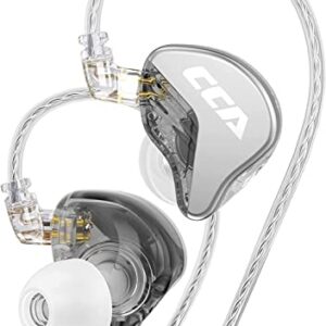 CCA CRA in Ear Monitor Headphones,1DD Driver in-Ear HiFi IEM Earphones Super Bass Earbuds Wired,Clear Sound Noise Cancelling Headphones with 2Pin IEM Cable for Singers Musician DJ Church (Transparent)