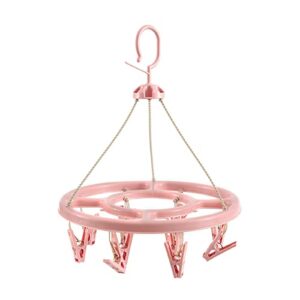 ldirect clip and drip laundry hanger drying rack with 12 clips (light pink)