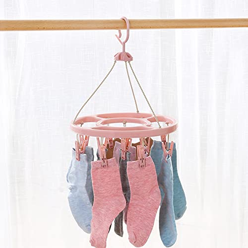 Ldirect Clip and Drip Laundry Hanger Drying Rack with 12 Clips (Light Pink)