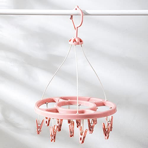 Ldirect Clip and Drip Laundry Hanger Drying Rack with 12 Clips (Light Pink)