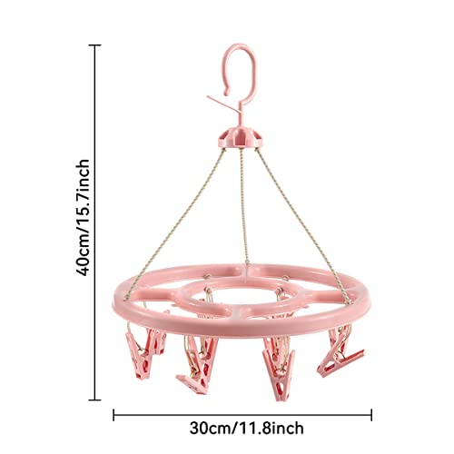 Ldirect Clip and Drip Laundry Hanger Drying Rack with 12 Clips (Light Pink)