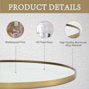 TITAMEG 24 inch Round Mirror, Round Bathroom Mirror, Gold Framed Round Wall Mirror, Circle Mirror for Wall, Bathroom,Bedroom, Living Room, Entryway