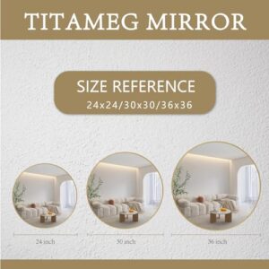 TITAMEG 24 inch Round Mirror, Round Bathroom Mirror, Gold Framed Round Wall Mirror, Circle Mirror for Wall, Bathroom,Bedroom, Living Room, Entryway