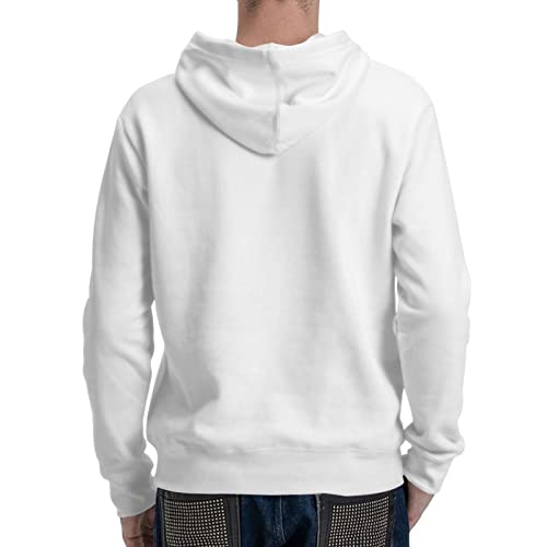 TUVEKE White Men's Hoodie Sweatshirt Pullover Fleece Hooded Athletic Sweat shirt For Men Hoodies Long Sleeve Kangaroo Pockets XL