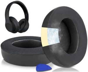 solowit cooling gel replacement ear pads cushions for beats studio 2 & studio 3 wired & wireless headphones, earpads with high-density noise isolation foam, added thickness - black