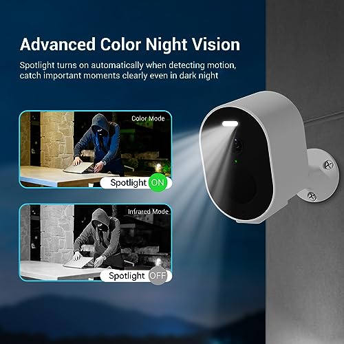 blurams 2K Solar Security Camera Wireless Outdoor, Cameras for Home Security Outside, Color Night Vision, PIR Human Detection, IP66 Weatherproof, 2-Way Audio, Compatible with Alexa/Google Assistant