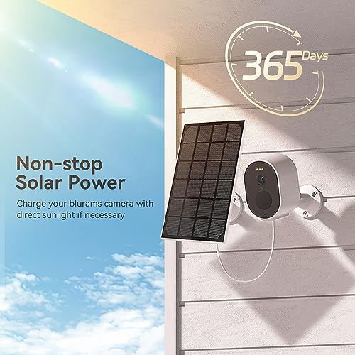 blurams 2K Solar Security Camera Wireless Outdoor, Cameras for Home Security Outside, Color Night Vision, PIR Human Detection, IP66 Weatherproof, 2-Way Audio, Compatible with Alexa/Google Assistant