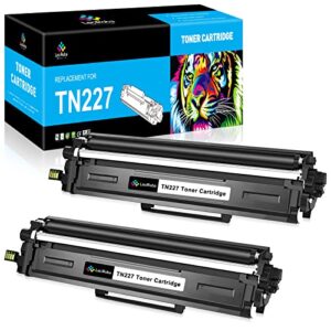 leciroba compatible tn-227 black toner cartridge high yield replacement for brother tn227 tn-227 tn223 tn-223 for mfc-l3770cdw hl-l3270cdw hl-l3290cdw hl-l3230cw mfc-l3210cw printer (2-black)