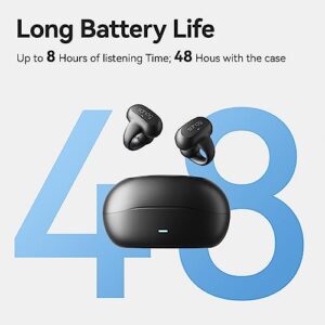 Sanag Earring Wireless Earbuds Bluetooth 5.3 with Charging Case|Open Ear Headphones Compatible with iPhone/Samsung Phone for Men,Women,and Kids-Black