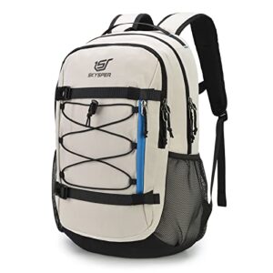 skysper laptop backpack 25l skateboard travel backpack for men women business college backpack(off-white)