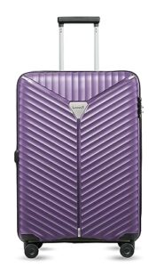 luggex 24 inch luggage with spinner wheels - purple luggage with tsa lock - checked suitcases for travel, lightweight and expandable