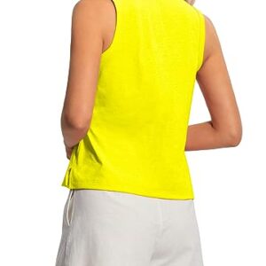 Hiverlay Workout Tank Tops for Women Sleeveless Athletic Cropped Tank Top Sports Gym Muscle Running Shirts Blazing Yellow XXL