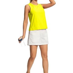 Hiverlay Workout Tank Tops for Women Sleeveless Athletic Cropped Tank Top Sports Gym Muscle Running Shirts Blazing Yellow XXL